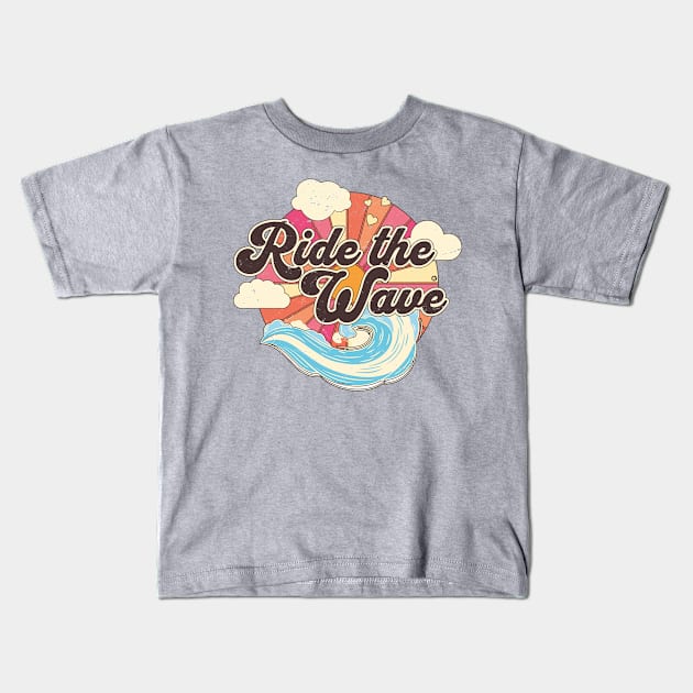 Ride the Wave Kids T-Shirt by Yurko_shop